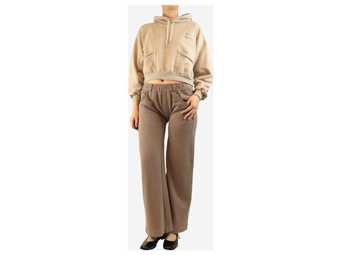 Brunello Cucinelli Pantalones anchos de algodón taupe - talla S Castaño - vista 2