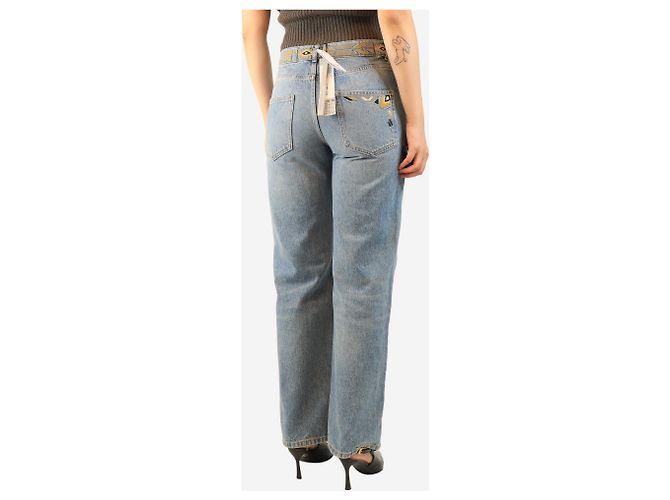 Ba&Sh Blaue Jeans mit Stickereidetails - Größe UK 8 - Ansicht 3