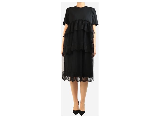 Simone Rocha Midi-Kleid aus schwarzer Spitze - Größe L - Ansicht 3
