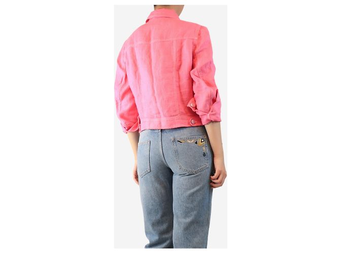 Autre Marque Kurze Leinenjacke in Rosa - Größe UK 12 Pink - Ansicht 2