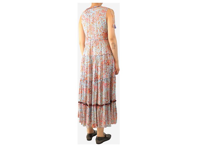 Autre Marque Ärmelloses Kleid mit blauem Blumenprint - Größe S - Ansicht 2