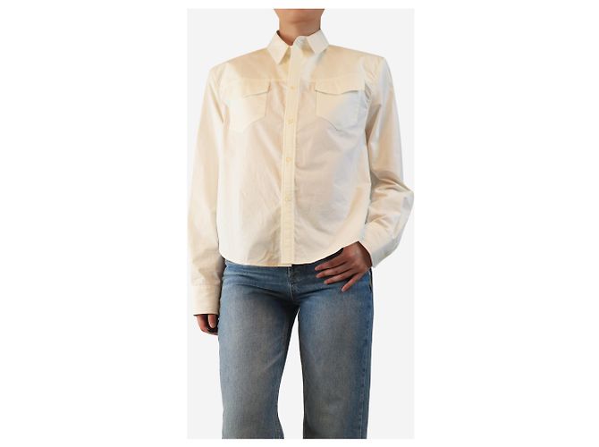 Autre Marque Camisa utilitaria de algodón blanco - talla M - vista 3