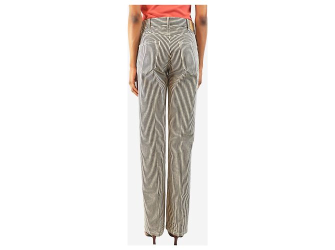 Céline Vaqueros de sarga a rayas Hickory blanco y azul marino - talla UK 8 - vista 3