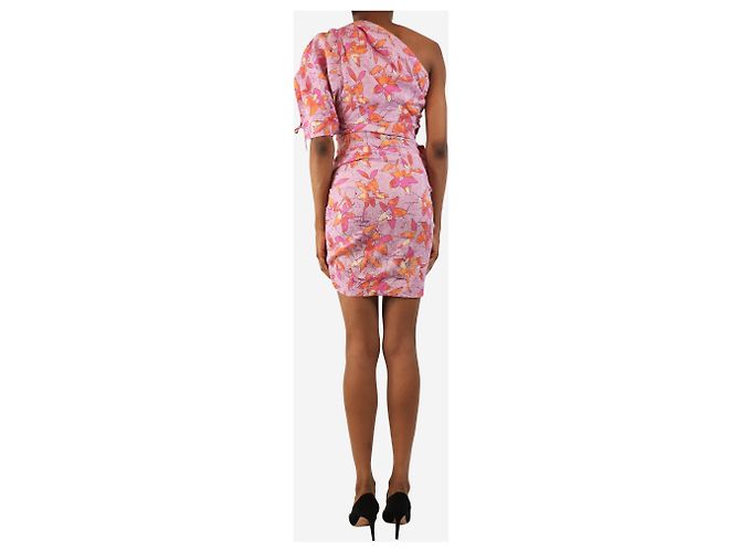 Isabel Marant Lila Mini-Kleid mit gerafftem One-Shoulder-Design - Größe UK 8 - Ansicht 2