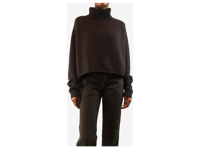 Autre Marque Hochgeschlossener Pullover Dunkle Schokolade - Größe XS Braun - Ansicht 3