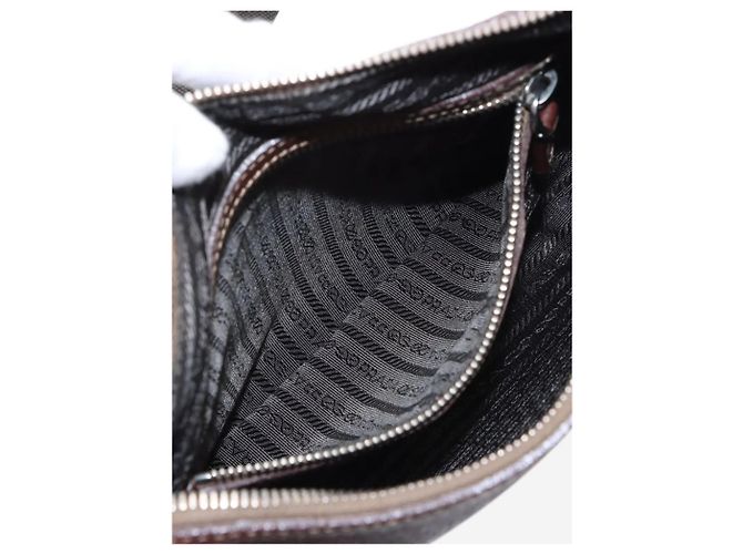 Prada Borsa a tracolla in pelle Vitello Daino marrone - vista 10