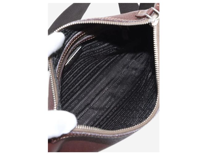 Prada Borsa a tracolla in pelle Vitello Daino marrone - vista 11