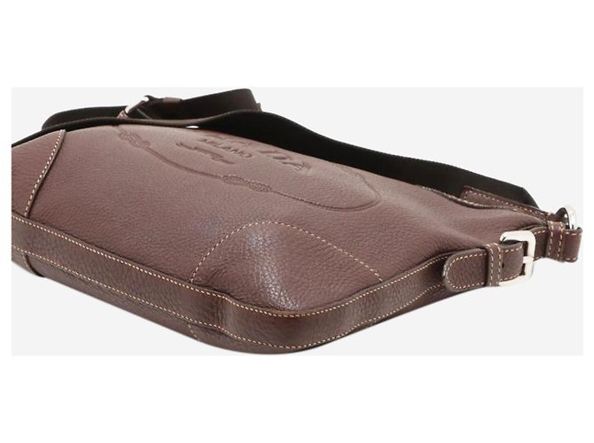 Prada Borsa a tracolla in pelle Vitello Daino marrone - vista 14