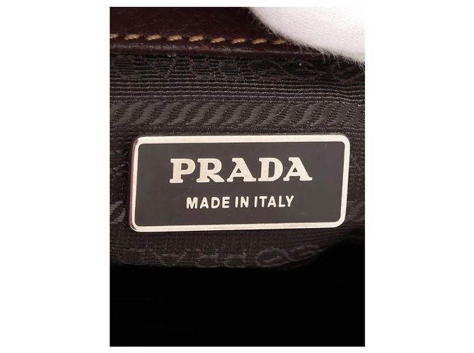 Prada Borsa a tracolla in pelle Vitello Daino marrone - vista 9