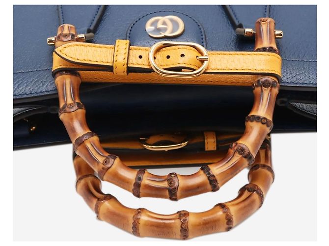 Gucci Borsa a tracolla Diana in bambù blu - vista 14