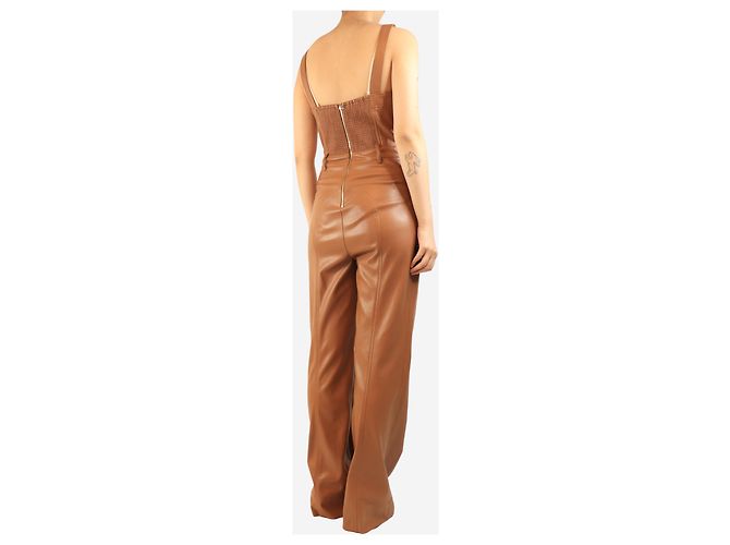 Alice + Olivia Mono de piel sintética marrón - talla UK 12 Castaño - vista 2