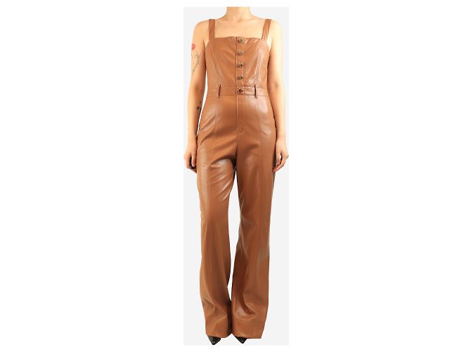 Alice + Olivia Mono de piel sintética marrón - talla UK 12 Castaño - vista 3