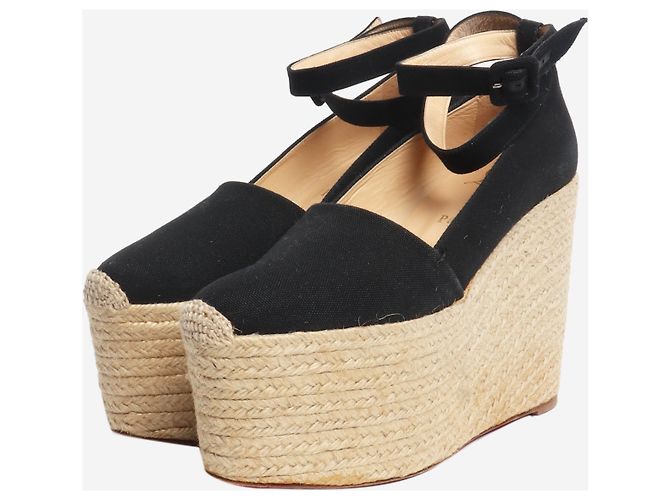 Christian Louboutin Espadrilles à semelles compensées Dehia platform - taille EU 39 Noir - vue 2