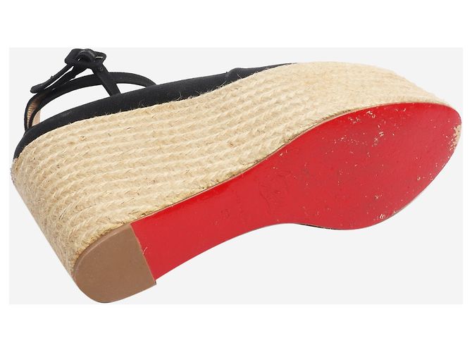 Christian Louboutin Espadrilles à semelles compensées Dehia platform - taille EU 39 Noir - vue 6