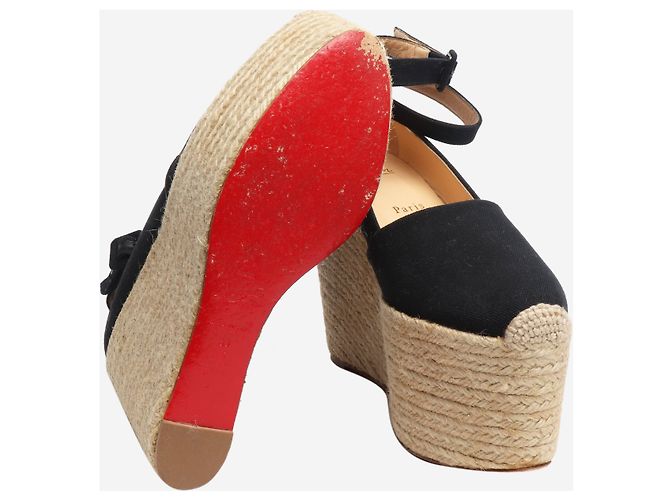 Christian Louboutin Espadrilles à semelles compensées Dehia platform - taille EU 39 Noir - vue 7