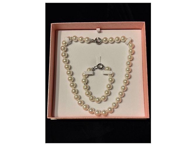 Autre Marque Swan Pearls Set Collana e Bracciale di Perle Bianco - vista 2