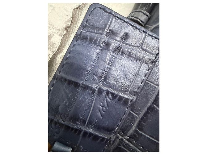 Bally Clutch in pelle blu navy effetto coccodrillo Blu scuro - vista 3