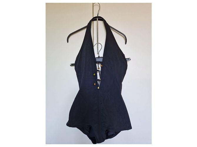 Hermès Costume da bagno intero nero con lacci - vista 2