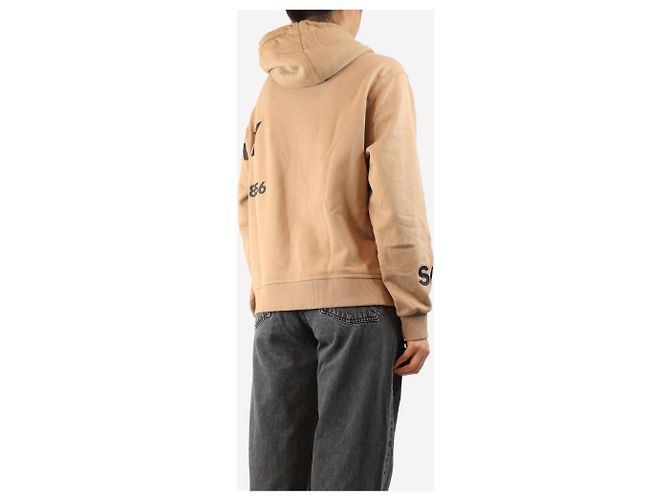 Burberry Sudadera con capucha beige con estampado Horseferry - talla M - vista 2