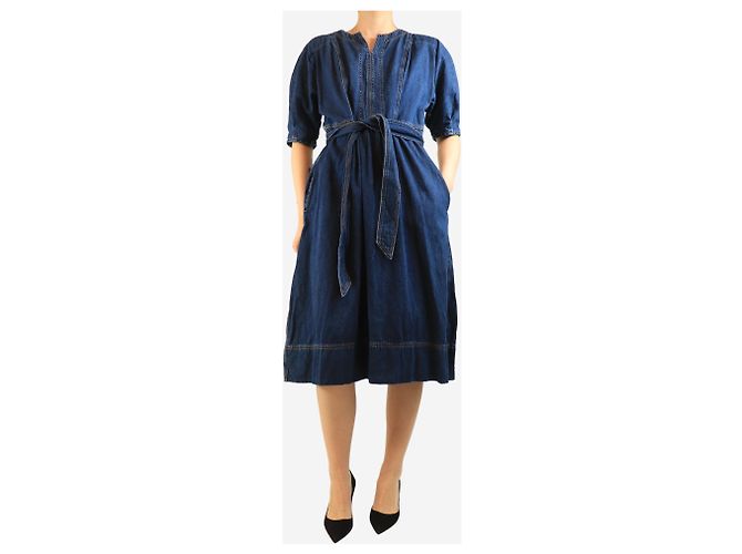 Autre Marque Midikleid aus blauem Denim - Größe UK 12 - Ansicht 3