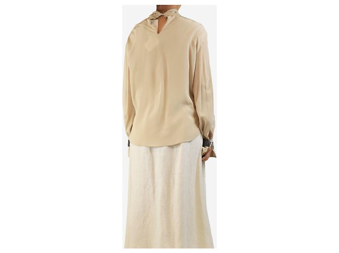 Brunello Cucinelli Monili cuff Seidenbluse Ecru - Größe L - Ansicht 2