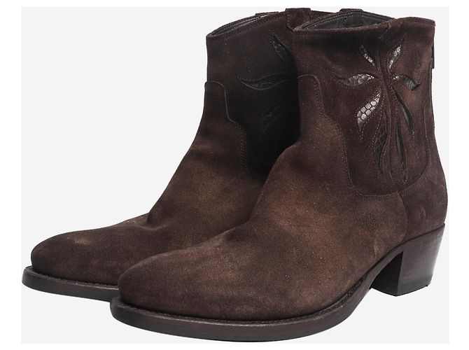 Autre Marque Botines western chocolate negro - talla EU 37.5 Castaño - vista 2