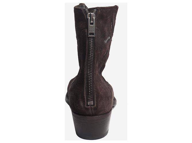 Autre Marque Botines western chocolate negro - talla EU 37.5 Castaño - vista 3