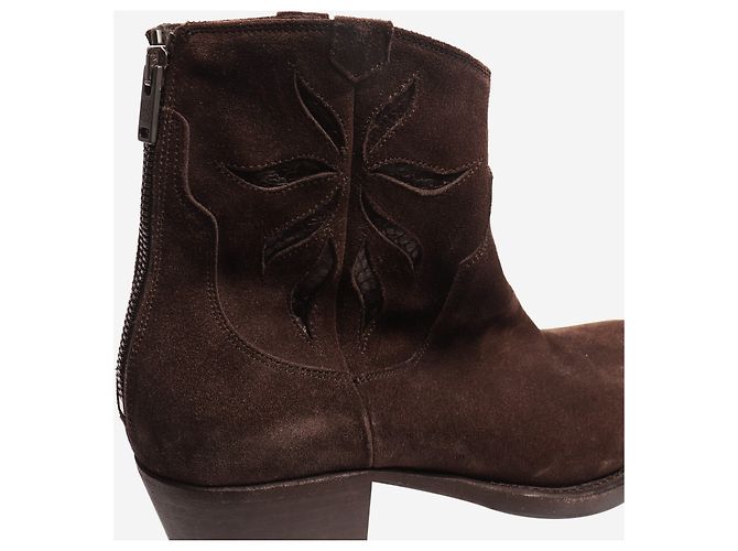 Autre Marque Botines western chocolate negro - talla EU 37.5 Castaño - vista 5