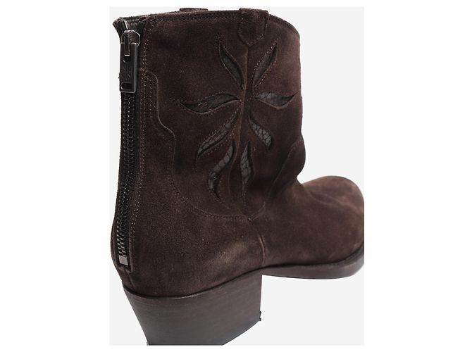 Autre Marque Botines western chocolate negro - talla EU 37.5 Castaño - vista 6