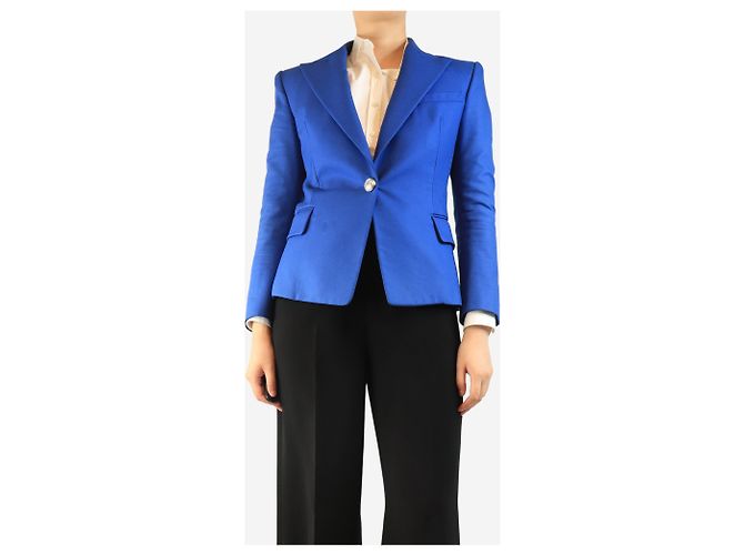 Balmain Blue single-breasted blazer - size UK 12 - view 3