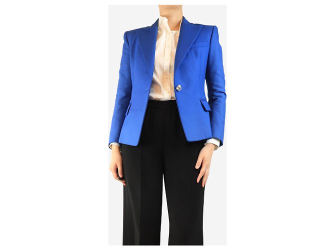 Balmain Blue single-breasted blazer - size UK 12 - view 4