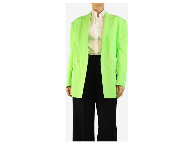 Jacquemus Blazer La Veste Marino verde neón - talla UK 10 - vista 4
