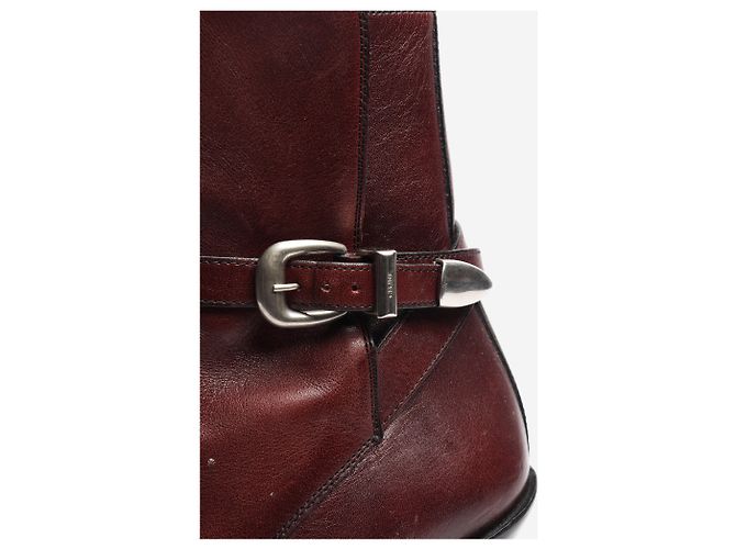 Céline Braune Leder-Ankle-Boots im Western-Stil - Größe EU 38 (UK 5) - Ansicht 4