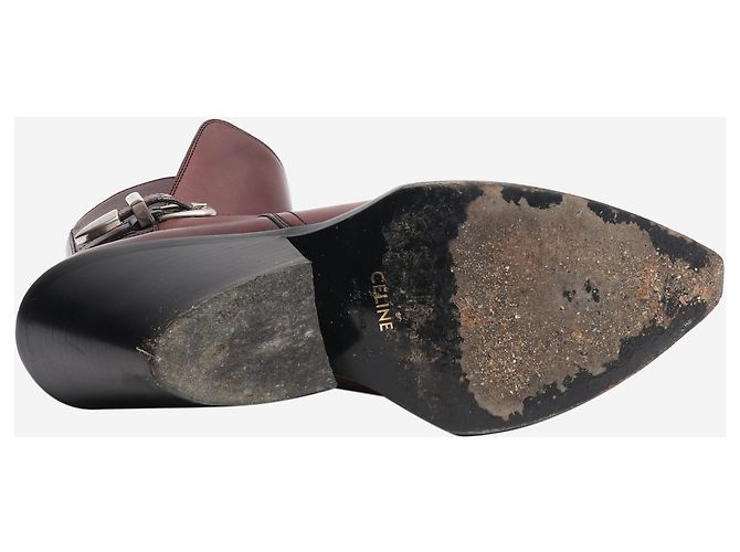 Céline Braune Leder-Ankle-Boots im Western-Stil - Größe EU 38 (UK 5) - Ansicht 6