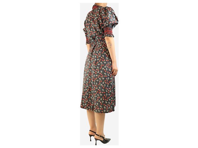 Autre Marque Midi-Kleid mit Kirschprint - Größe M Schwarz - Ansicht 2