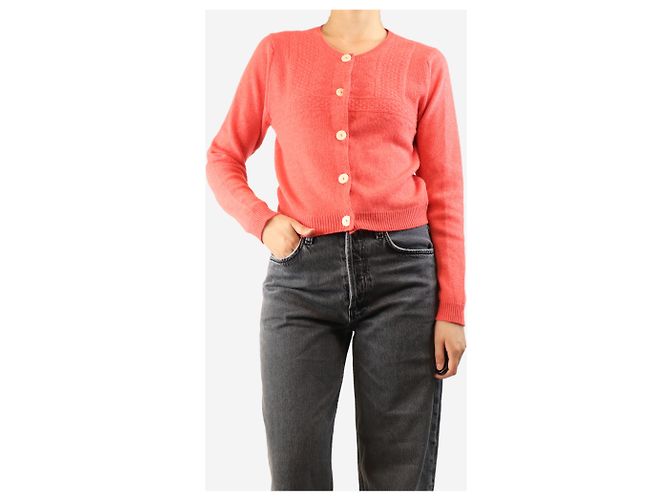 Autre Marque Rosa Kaschmir-Cardigan - Größe UK 12 Pink - Ansicht 3