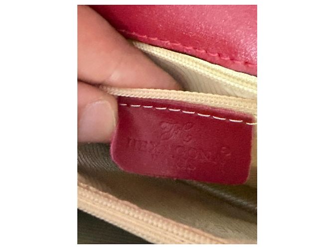 Autre Marque Clutch Hexagona in pelle rossa Rosso - vista 4