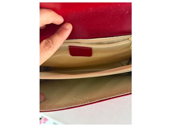 Autre Marque Clutch Hexagona in pelle rossa Rosso - vista 5