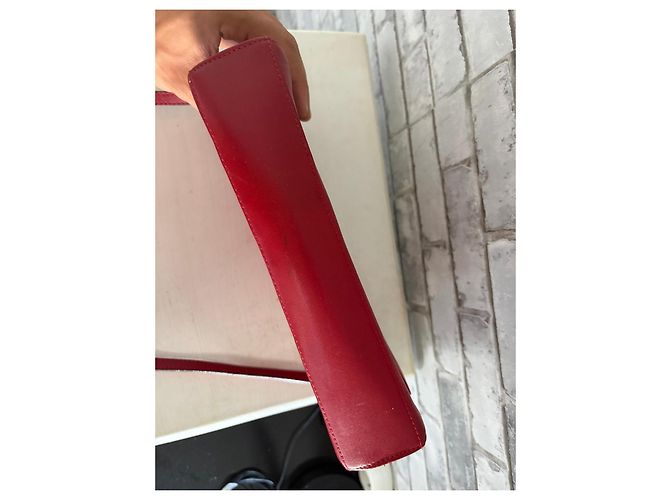 Autre Marque Clutch Hexagona in pelle rossa Rosso - vista 6