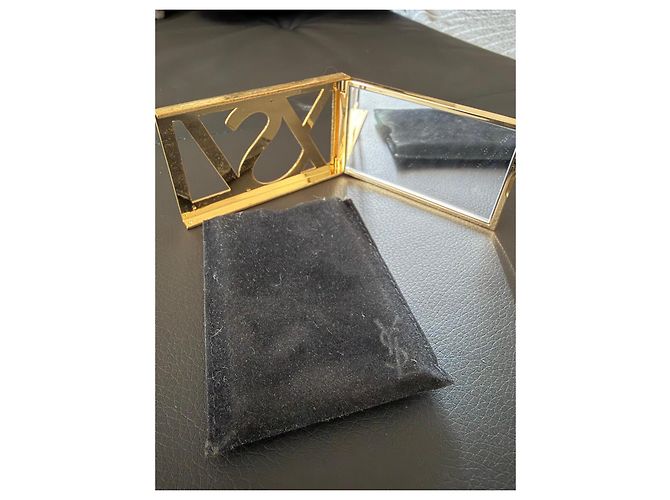 Yves Saint Laurent Specchio da Borsa Dorato D'oro - vista 2