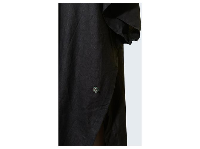 Aigner Schwarze Leinen-Kimono-Jacke Cape - Ansicht 2