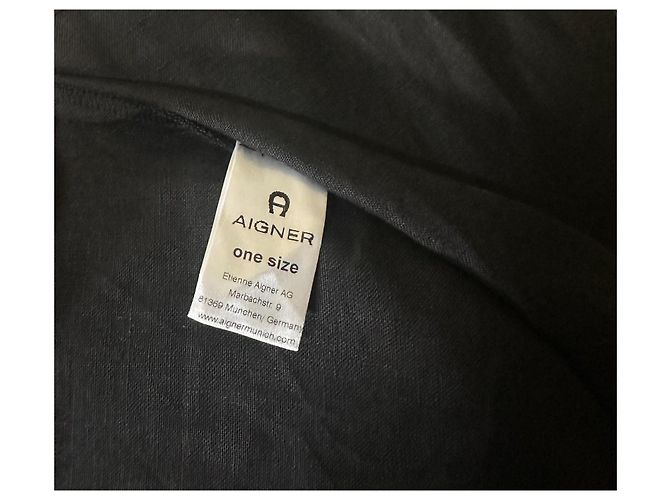 Aigner Schwarze Leinen-Kimono-Jacke Cape - Ansicht 5