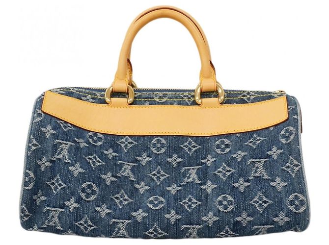 Borsa Louis Vuitton Monogram Denim Neo Speedy Blu - vista 10