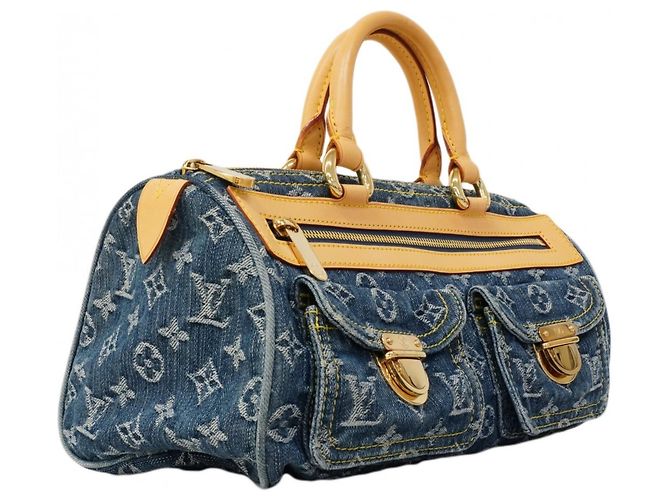 Borsa Louis Vuitton Monogram Denim Neo Speedy Blu - vista 2