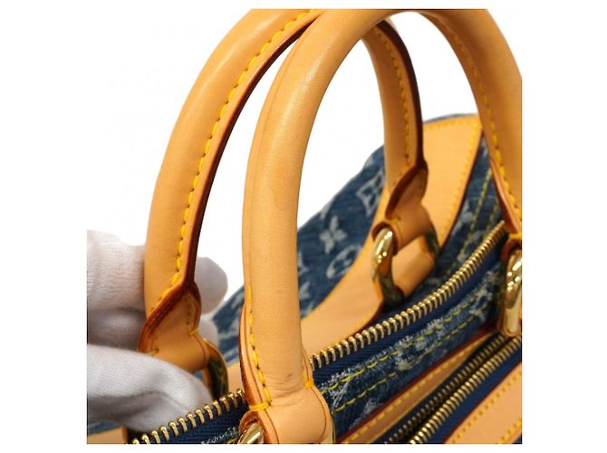 Borsa Louis Vuitton Monogram Denim Neo Speedy Blu - vista 6
