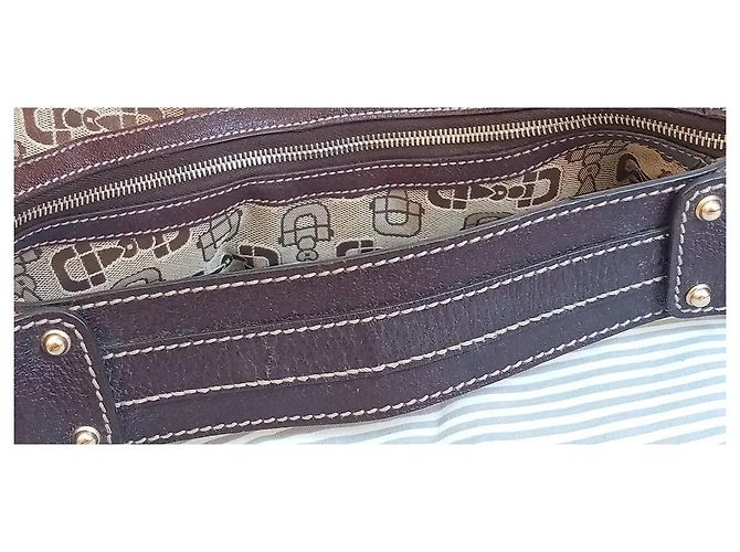 Borsa Gucci in tela monogrammata marrone e pelle marrone - vista 11
