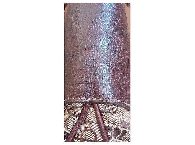 Borsa Gucci in tela monogrammata marrone e pelle marrone - vista 12
