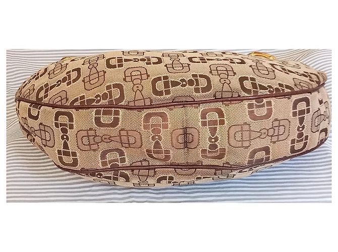 Borsa Gucci in tela monogrammata marrone e pelle marrone - vista 2
