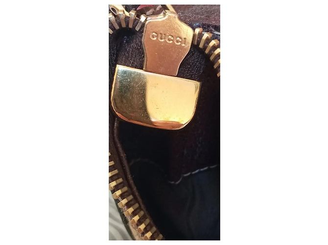 Borsa Gucci in tela monogrammata marrone e pelle marrone - vista 8