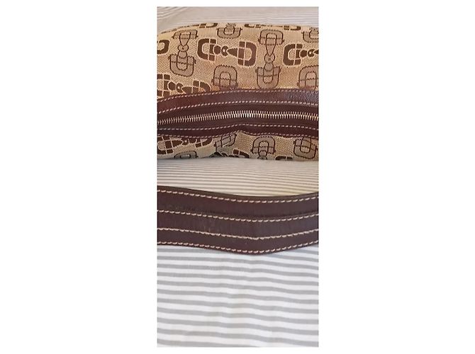 Borsa Gucci in tela monogrammata marrone e pelle marrone - vista 9
